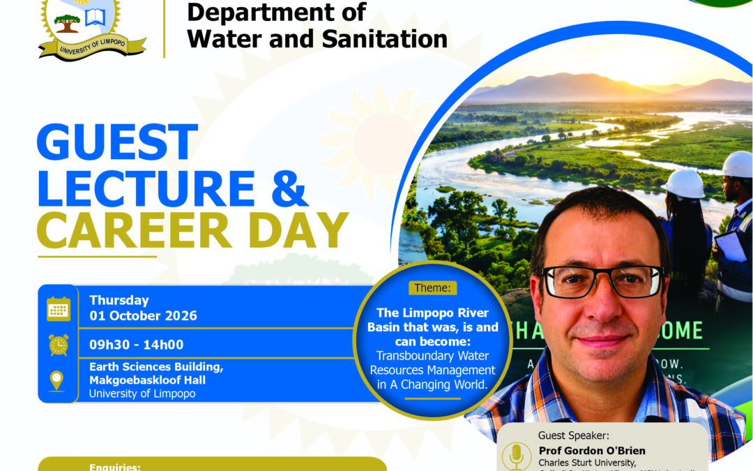 Department of Water and Sanitation: Guest Lecture and Career Day with Prof Gordon O&rsquo;Brien